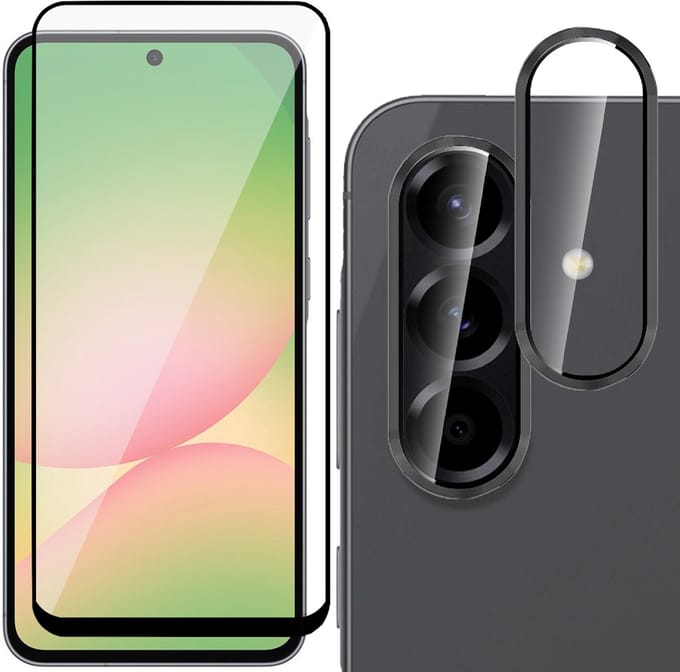 Screenprotector & Camera Protector geschikt voor Samsung Galaxy A56 / A36 - Volledig Dekkend Glas