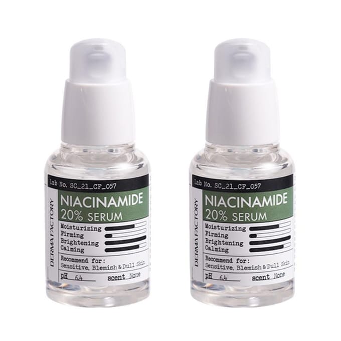 THE DERMA FACTORY Sérum à la Niacinamide 20% 30ml (2 pcs) gray
