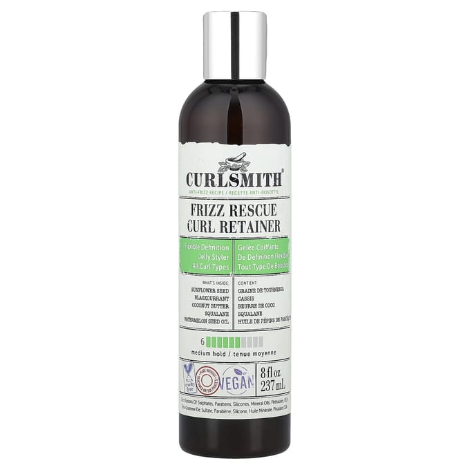 Curlsmith, Frizz Rescue Curl Retainer, Medium Hold, Geschikt voor Alle Krultypes, 8 fl oz (237 ml) white