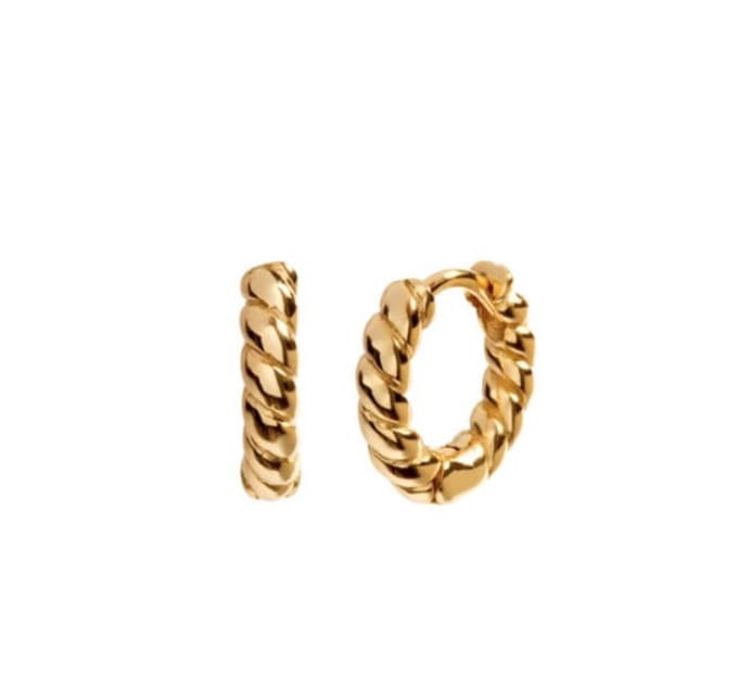 Twirl oorringen | goud gekleurd | 925 sterling