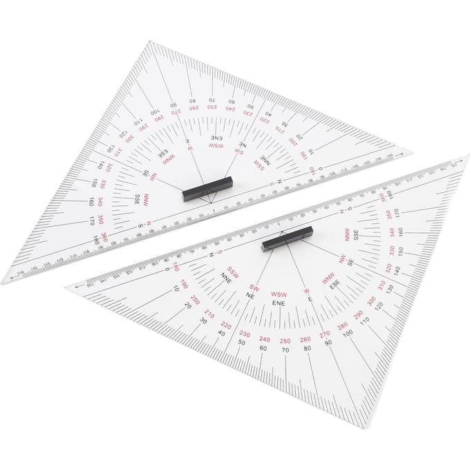 Règle Triangle de Dessin Graphique Échelle Précise Acrylique Transparent 300mm Facile à Utiliser pour la Navigation Nautique white