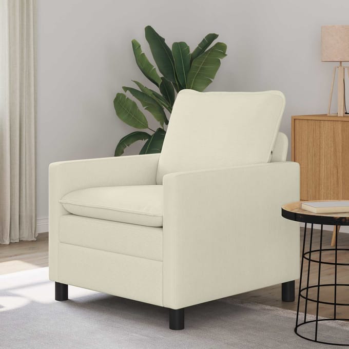 vidaXL - Bank - Crèmekleurig - 76 - x - 81 - x - 87,5 - cm - Stof