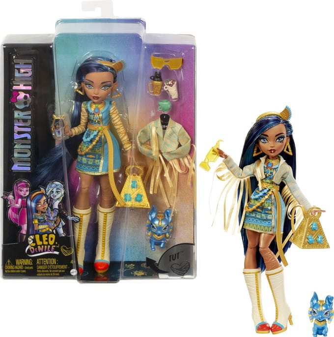 Monster High - Modepop - Cleo de Nile pop met piramide-tas
