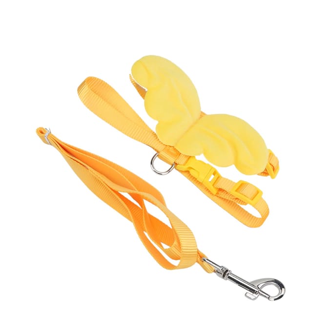 Cordes de Traction pour Canards Sangle de Poitrine Réglable Harnais de Marche Extérieure Laisse pour Animal de Compagnie Canard Poulet Oie S jaune