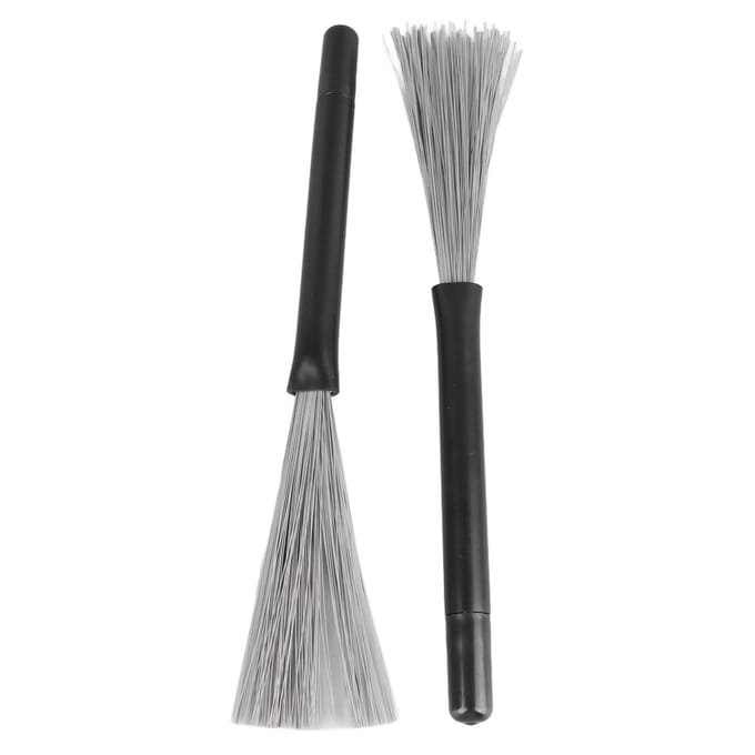 2 STUKS Staaldraad Trommelborstels Telescopische Drumstokken Draagbare Drumstokken Percussie Accessoires black