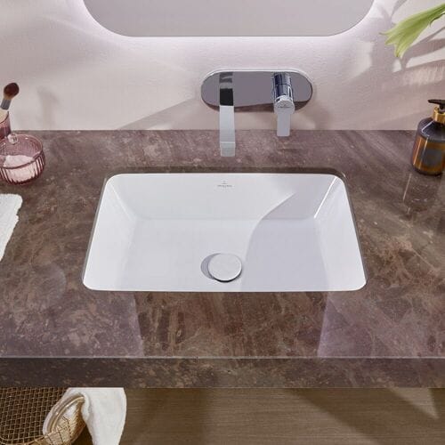 Villeroy & Boch Architectura - Onderbouw wastafel, 57x37 cm, met overloop, CeramicPlus, alpine wit 5A7760R1