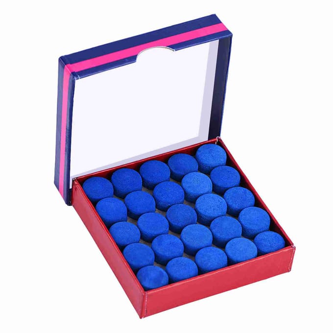 50 stuks Lot Blauwe Lijm op Enkellaags Biljart Pool Snooker Keutips 13mm blue
