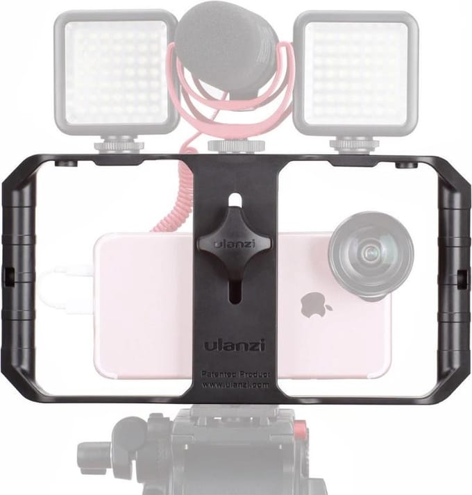 Ulanzi U-Rig Pro Smartphone Video Rig - Universeel tot 9cm breed - 1/4 inch schroefaansluiting - Zwart