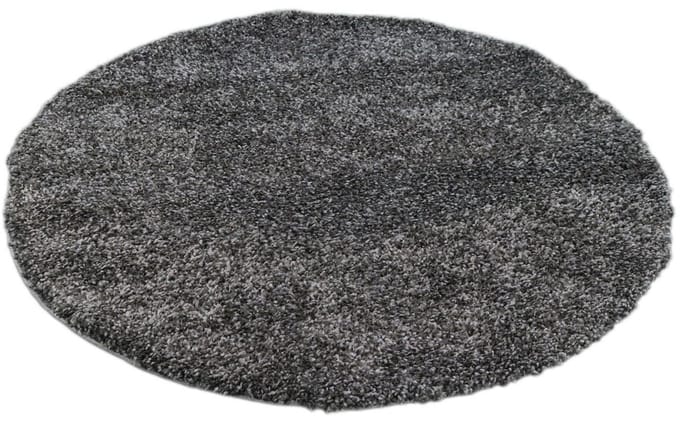 Hoogpolig vloerkleed shaggy Plus 959 5cm hoogte - grijs gemêleerd-Ø 200 cm
