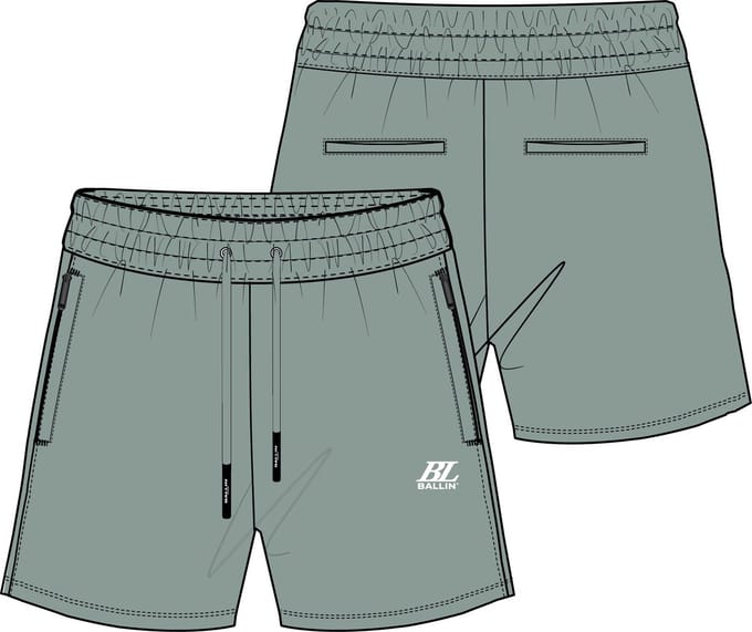 Ballin Amsterdam - Heren Regular fit Shorts Sweat - Green - Maat M