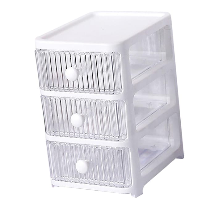Bureau Opbergdoos met Lades Meerdere Lagen Transparant Multifunctioneel Stapelbaar Bureau Organizer white