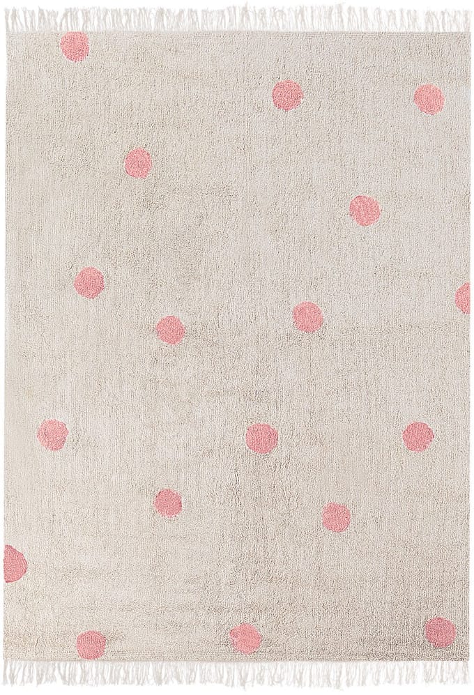 DARDERE - Vloerkleed - Beige/Roze - 140 x 200 - Katoen