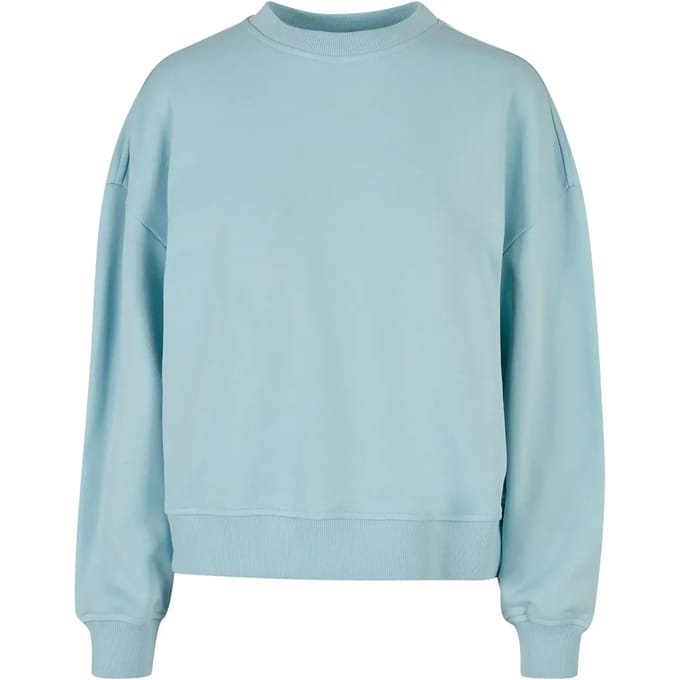 Build your Brand Ladies Oversized Crewneck Sweatshirt BY212 - Ocean Blue - M