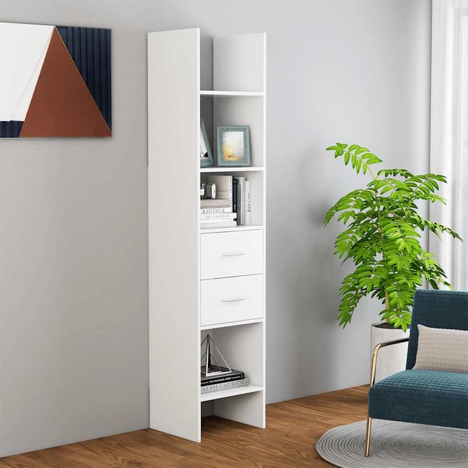 vidaXL - Boekenkast - 40x35x180 - cm - bewerkt - hout - wit