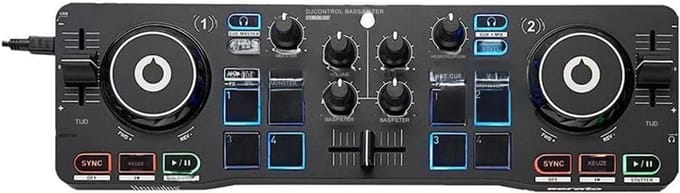 AHD® DJ Controller - DJ - Controller - Zwart - ‎38cm x 6cm x 14cm