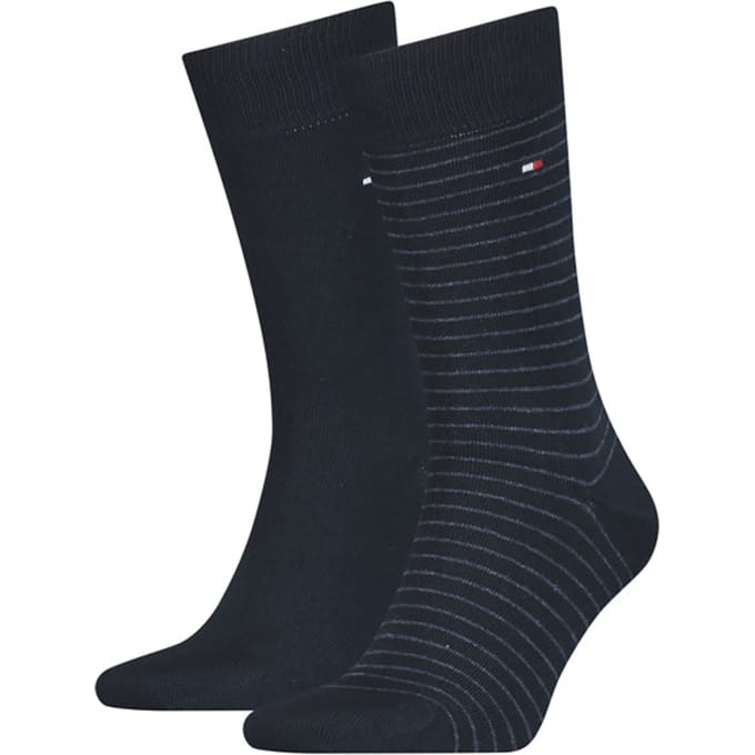 Tommy Hilfiger MEN SMALL STRIPE SOCK 2P Mannen Sokken Maat 43-46