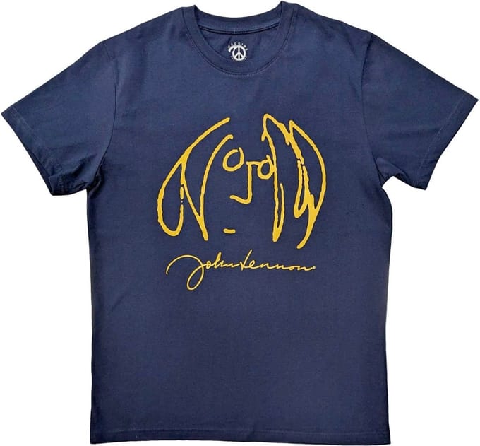 John Lennon - Self Portrait Heren T-shirt - L - Blauw
