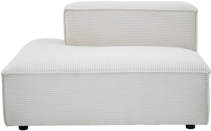 Vente-unique Chaise longue links in beige ribfluweel RUZOLO