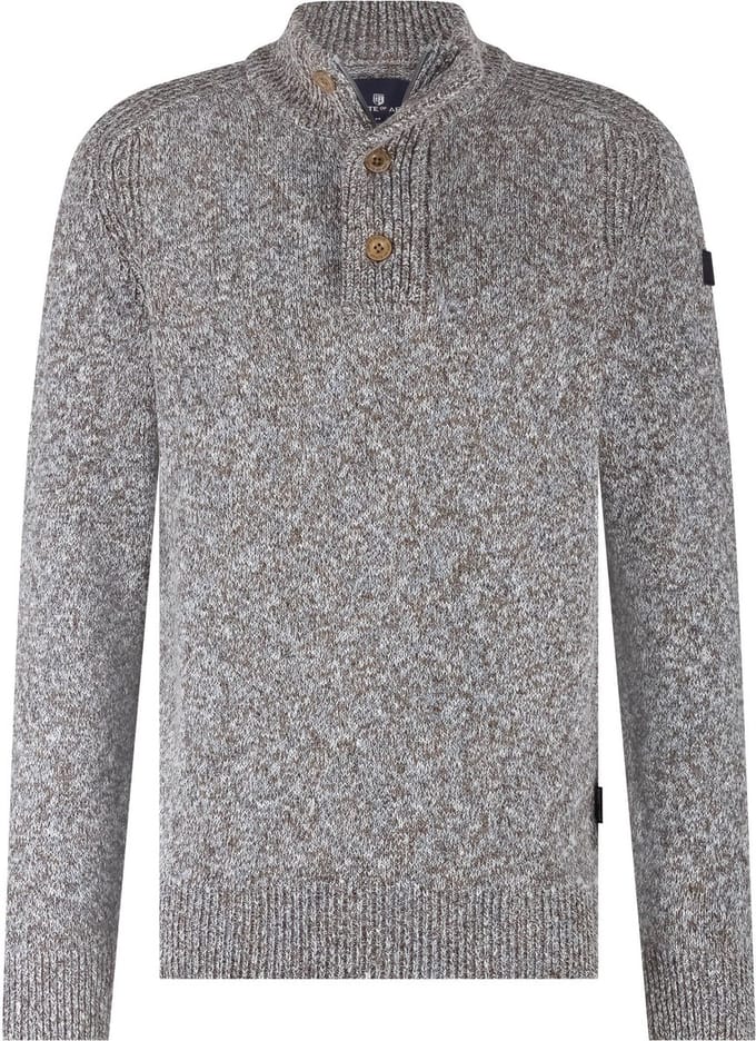 State Of Art Mocker Trui Melange Blauw - Maat XL - Heren - Pullovers