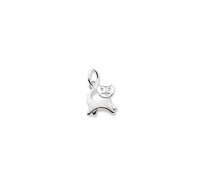 Zilver Gerhodineerde Hanger poes poli/mat 1329603