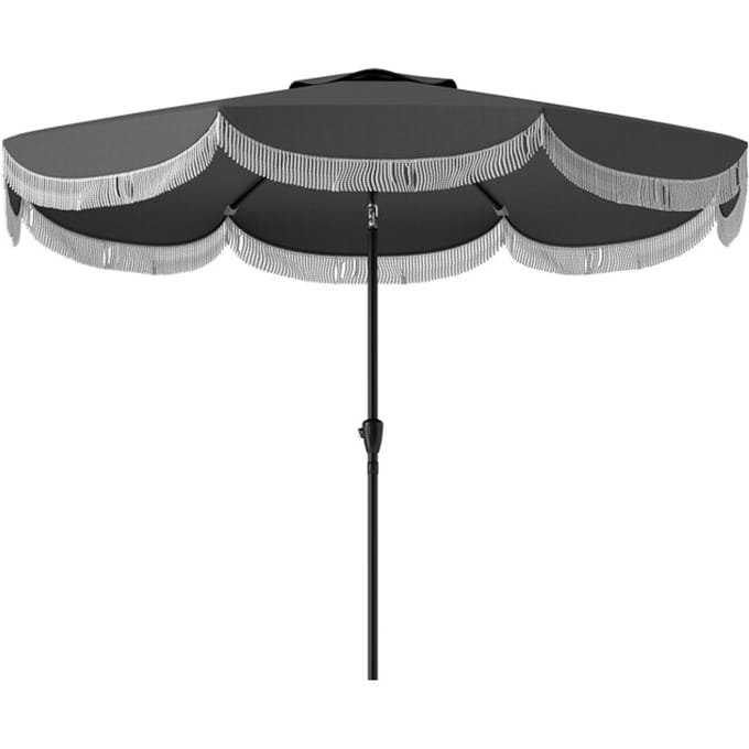 4goodz Kantelbare parasol met volant 269 cm donkergrijs