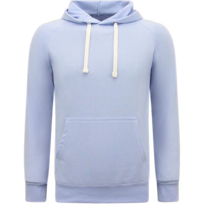 Hoodie Heren - Trui Heren - Sweater Heren - Effen Basic Slim Fit - Licht Blauw