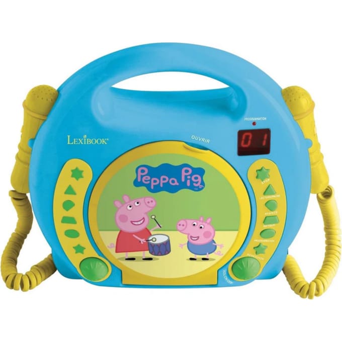 Peppa Pig Draagbare CD-speler met 2 Meezingmicrofoons