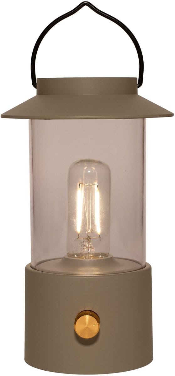 Anna Collection Camping tafellamp/lantaarn Darcy - groen - 24 cm - dimbaar - draadloos/oplaadbaar USB - buiten