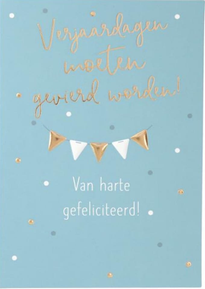 Verjaardagskaart Verjaardagen moeten gevierd worden
