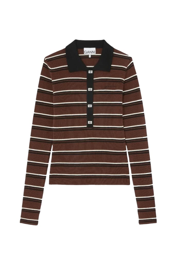 Ganni T-shirt en Polo Multicolor