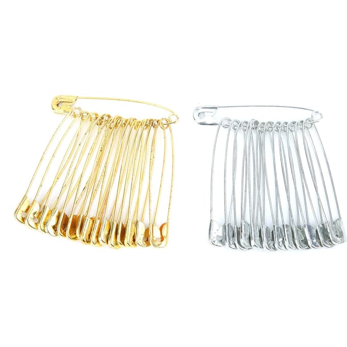 Épingles de sûreté 20 pièces Argent 20 pièces Doré Coloré Fer simplifié pour Bijoux Confection de vêtements beige