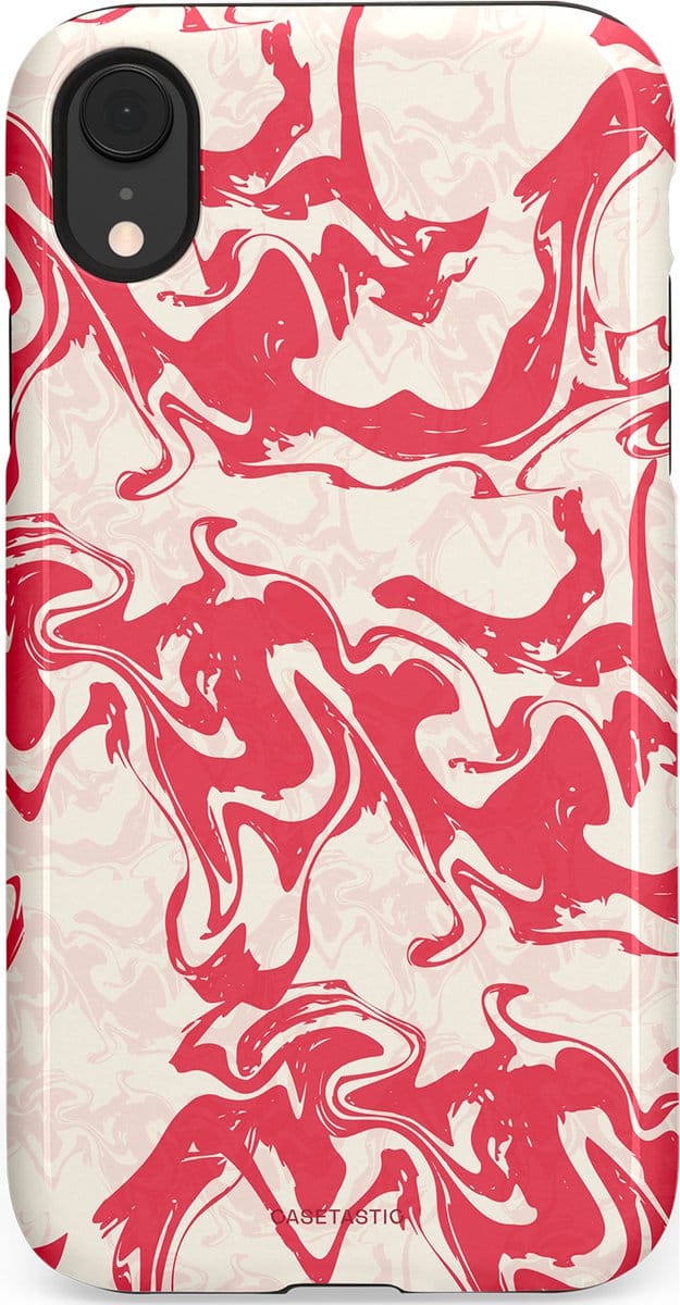 Casetastic hoesje geschikt voor Apple iPhone XR - Dubbellaagse bescherming - Marshmellow Explosie - Fashion Case - Koraal Wit Crème Lichtroze
