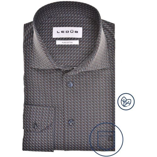 Ledûb Overhemd Dynamic Multicolor Graphic Navy-Rood / male