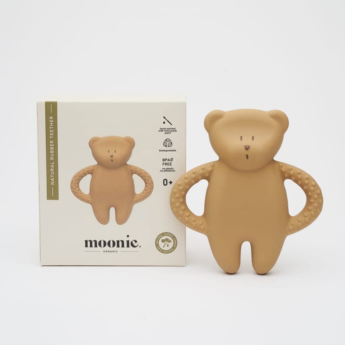 Moonie | Bijtring Beer Van Natuurlijk Rubber Cappuccino
