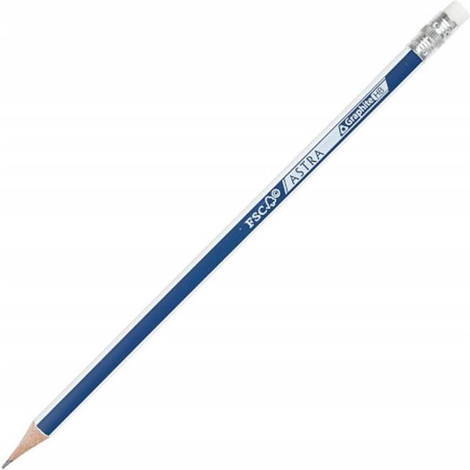 Astra Potlood HB Driehoekig met Gum - 2 Stuks