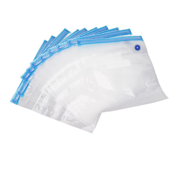 10 stuks Vacumeermachine Zakken Multifunctionele Voedsel Vacuüm Compressiezakken voor Gekookt Voedsel Groenten white
