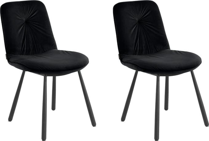 Meryl-Eetkamerstoel - Set van 2 - Zwart Fluweel
