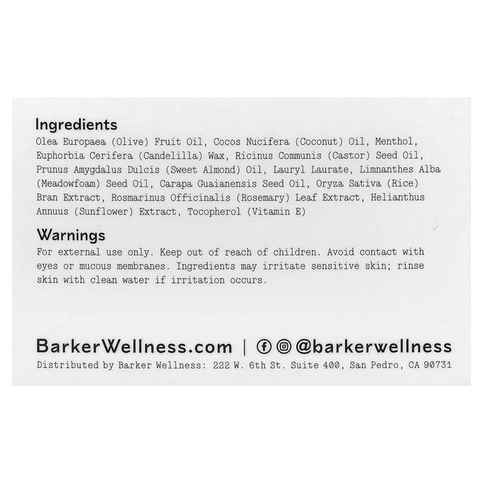 Barker Wellness Co., Spiertherapie Balsem, 120ml (113 gram) white