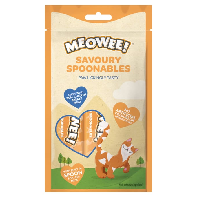 112g Meowee! Savoury Lepelhapje kattensnacks met kip
