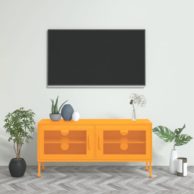 vidaXL - Tv-meubel - 105x35x50 - cm - staal - mosterdgeel