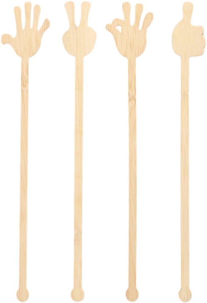 100 Roerstaafjes, bamboe "pure" 21 cm "Hands"