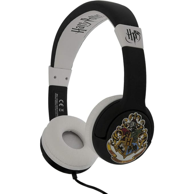 Harry Potter Kinderen/Kinderen Hogwarts Crest On-Ear koptelefoon (Zwart/Wit)