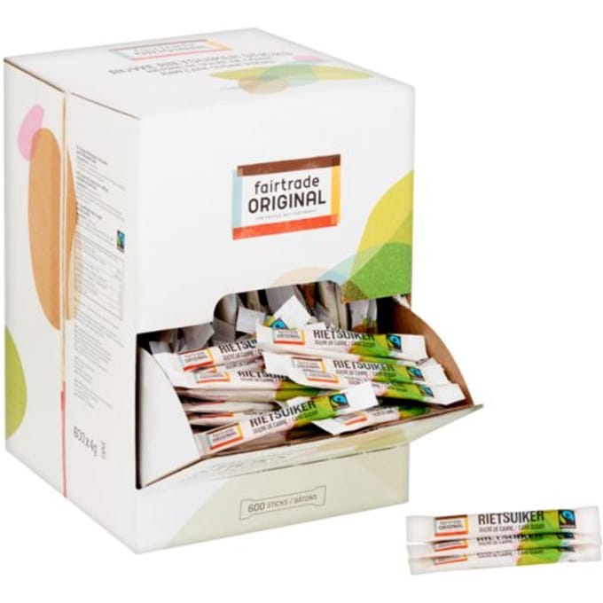 Rietsuikersticks Fairtrade Original 600 stuks