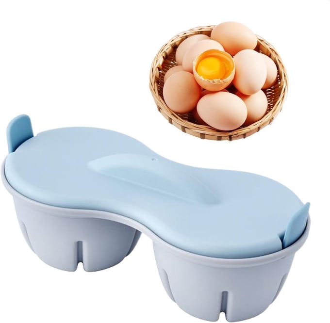 Magnetron Ketel - Eierkoker - Snelle Maaltijd Bereiding - Dubbellaags Ontwerp - 22 cm Lengte - Blauw