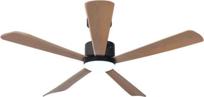 Evolar Plafondventilator met Verlichting - Hout - 132 cm - Stille Plafondlamp met Ventilator - Dimbaar Warm Wit Licht (LED) - EVO-CF52BWD