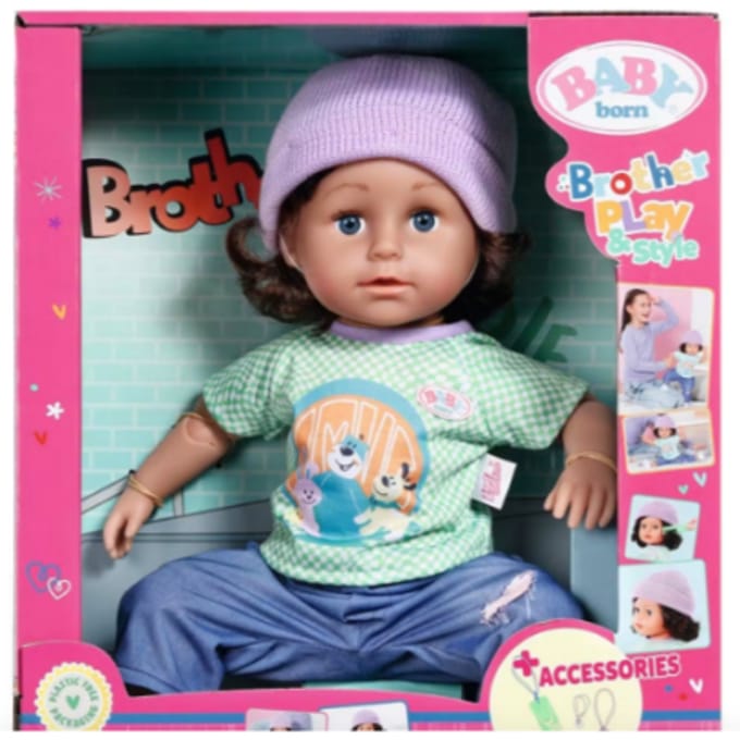 Zapf Creation BABY Born broer 43cm Play & Style extra beweegbaar Speelpoppen