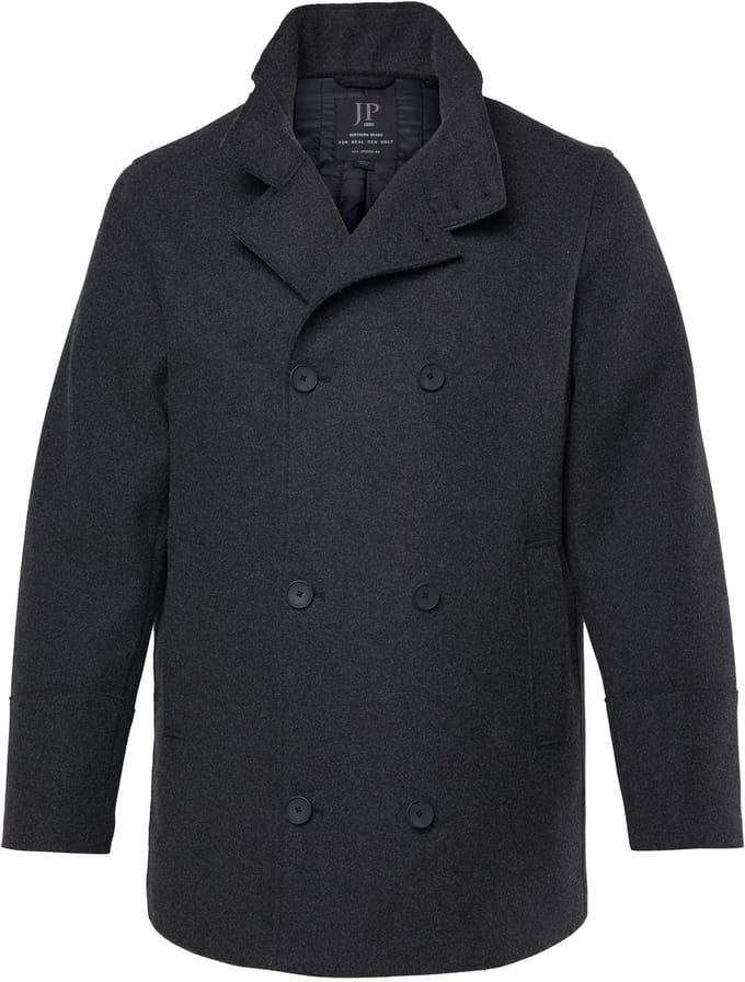 JP 1880 - Heren - Caban-jas FLEXNAMIC® wollook - Antraciet - Maat 5XL