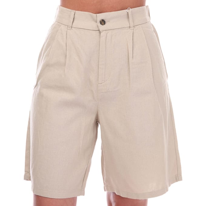ONLY - ONLCARO HW WIDE LINEN BL SHORTS CC TLR - Dames - Bermuda shorts