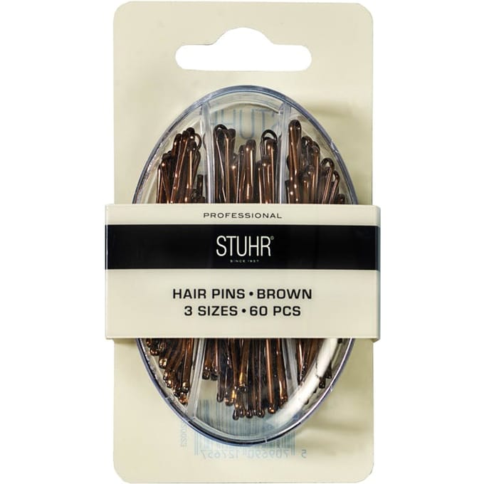 Stuhr Hair Pins Brown 3 Sizes 60 st