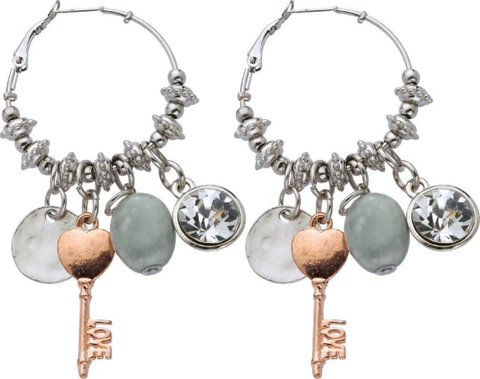 Behave - Oorbellen - Oorringen met bedels en steen - boho trend